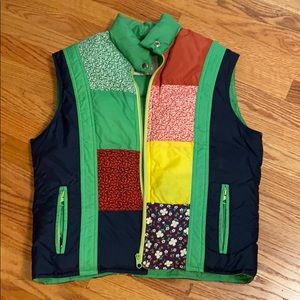 vintage patchwork puffer vest